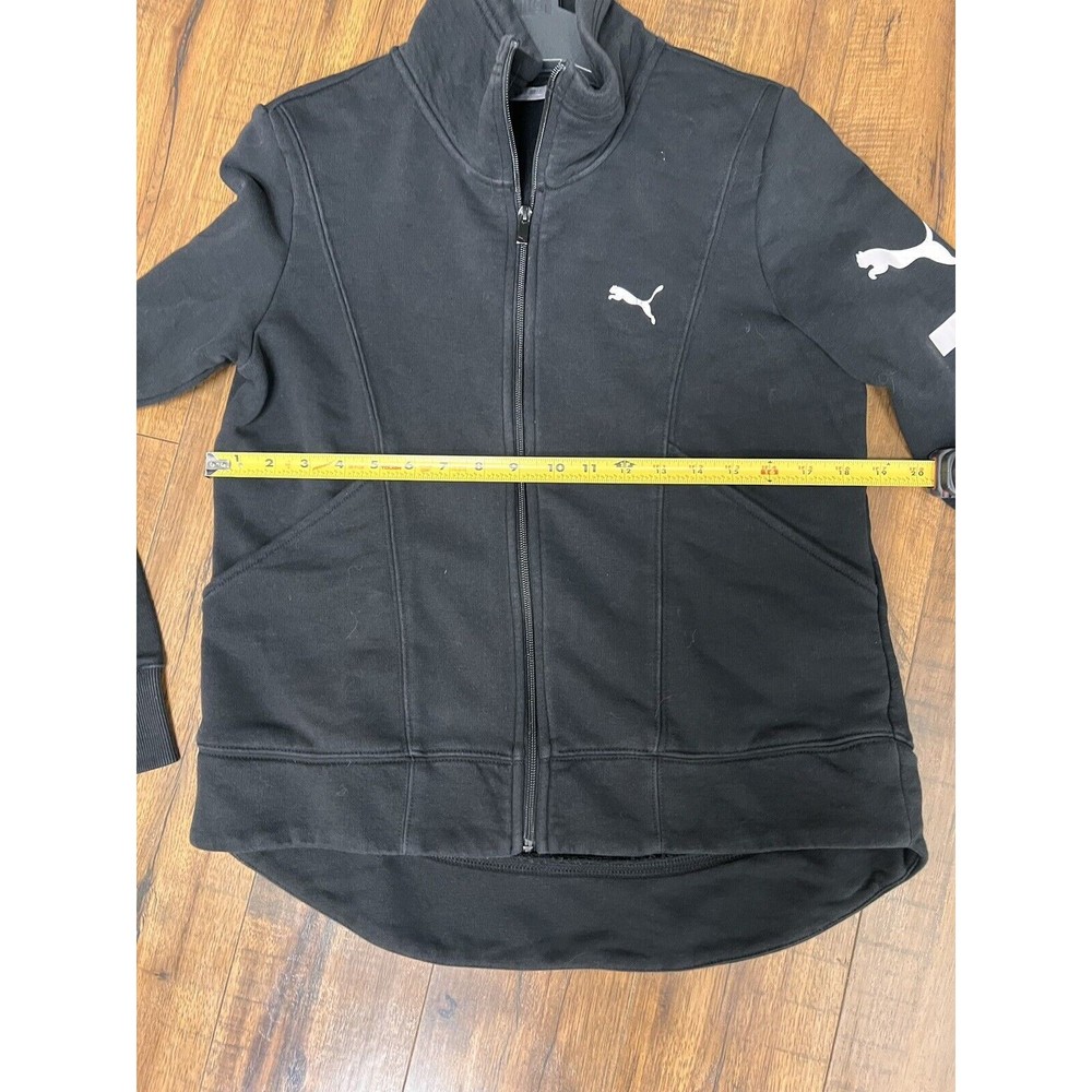 Puma Jacket Womens Size Large Full Zip Black Mock Neck Sporty Athletic Sweater - Picture 6 of 7